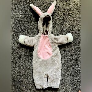 Like new Pottery Barn Kids Gray and Pink Bunny Costume 0-6 months EUC